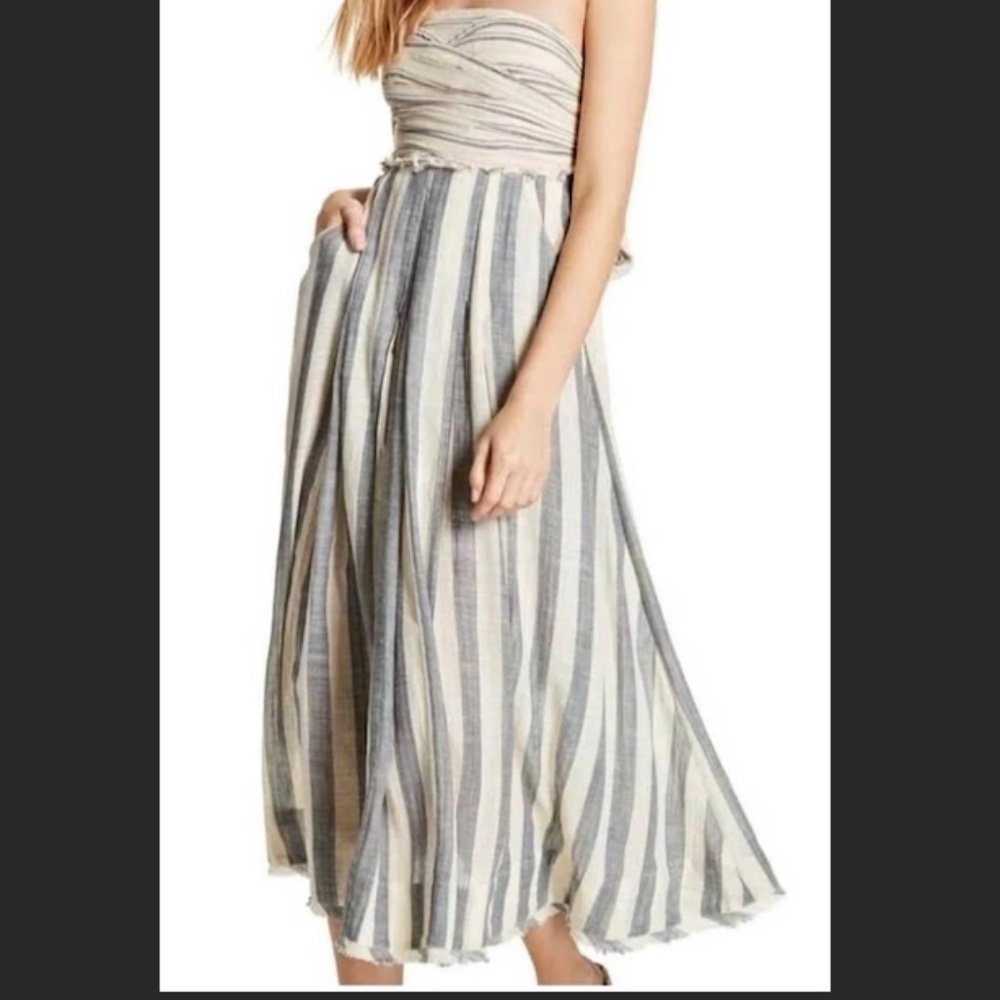 Free People Stripe Me Up strapless maxi dress